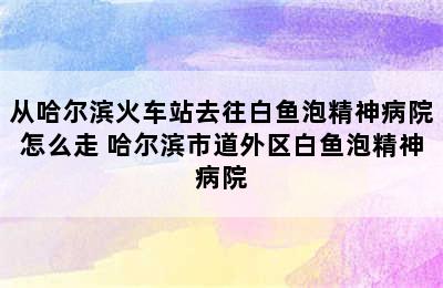 从哈尔滨火车站去往白鱼泡精神病院怎么走 哈尔滨市道外区白鱼泡精神病院